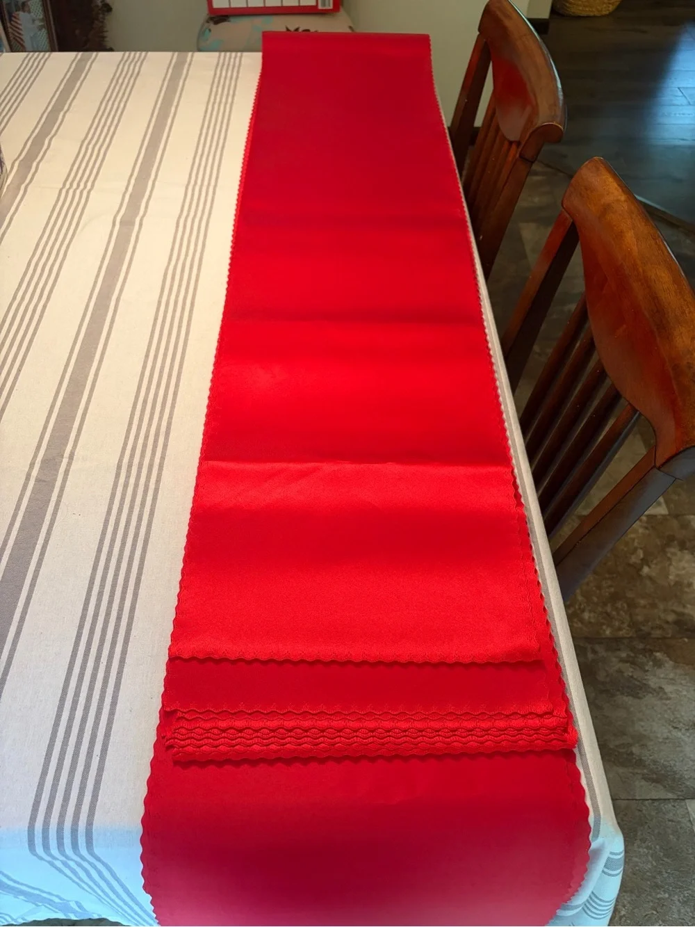 Red Satin Table Runner - Classic Home Dining Accent